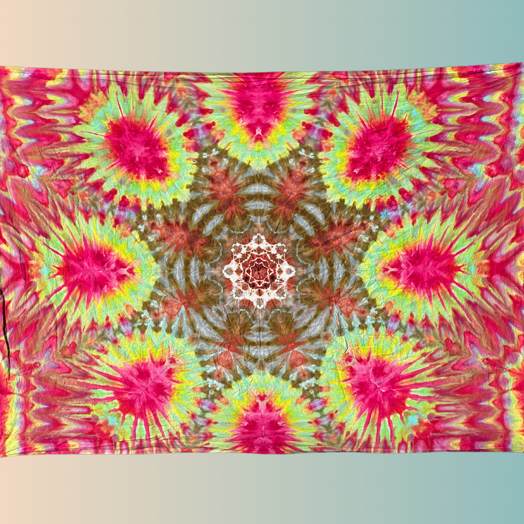 58" X 90" 100% Cotton Ice Dyed Tapestry